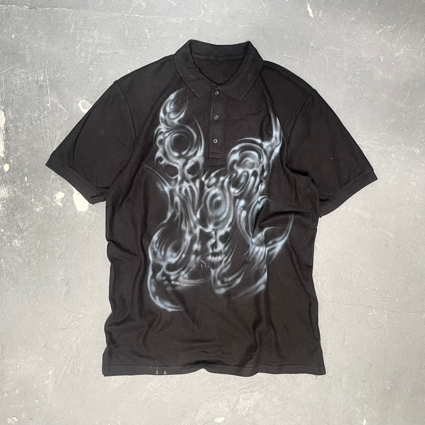 Flaming skulls polo