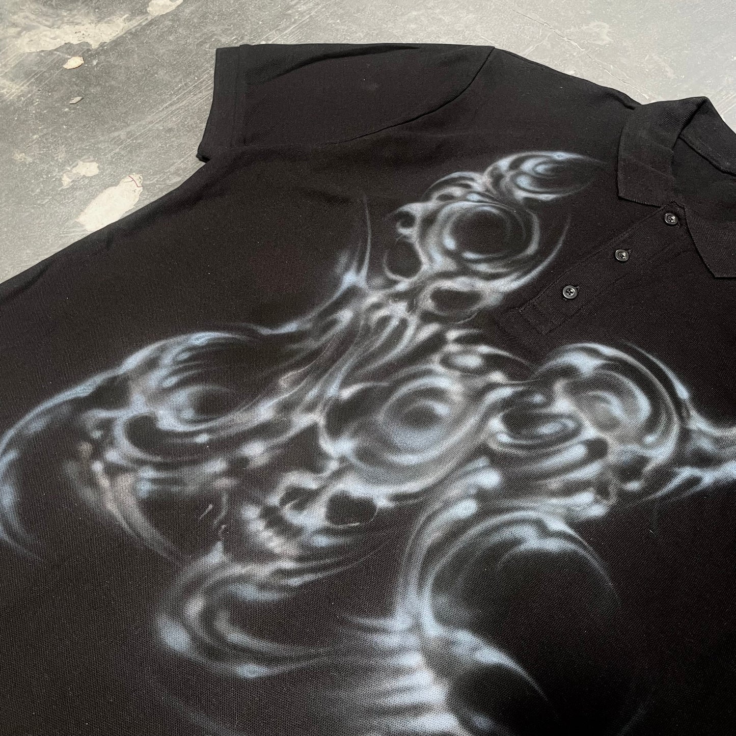 Flaming skulls polo
