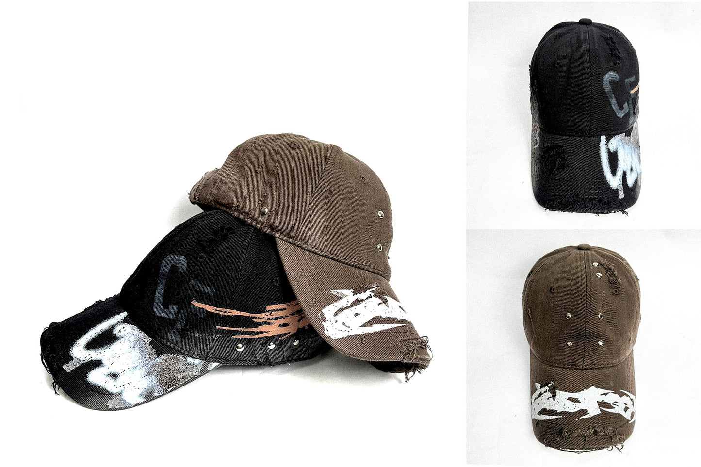distressed caps
