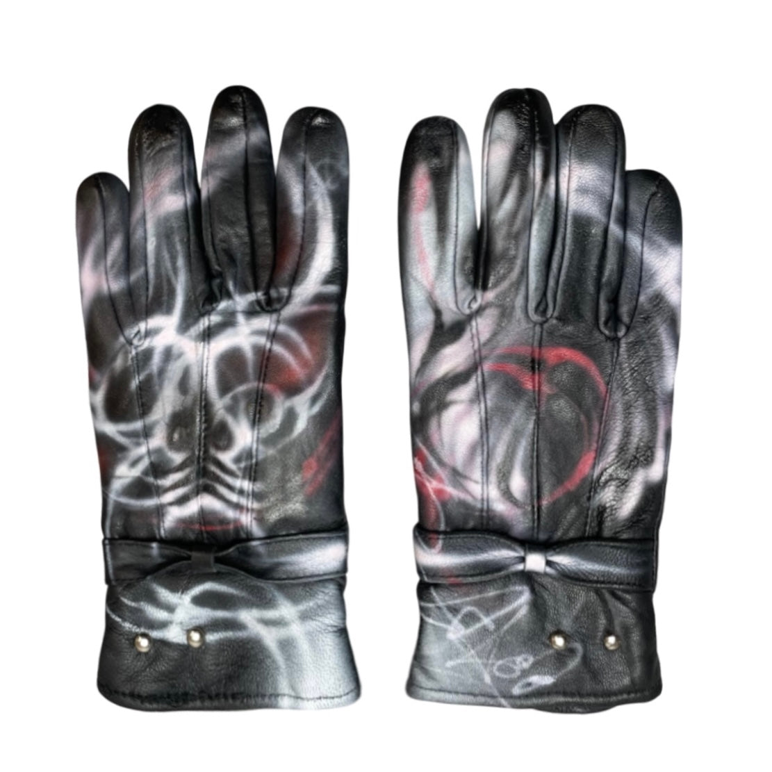 Faux leather gloves