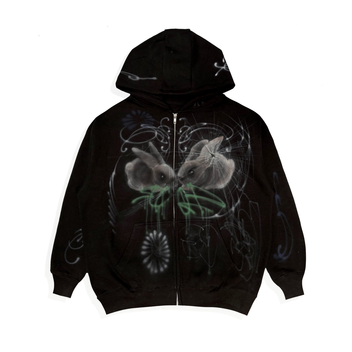 bunny+broken glass zip-up