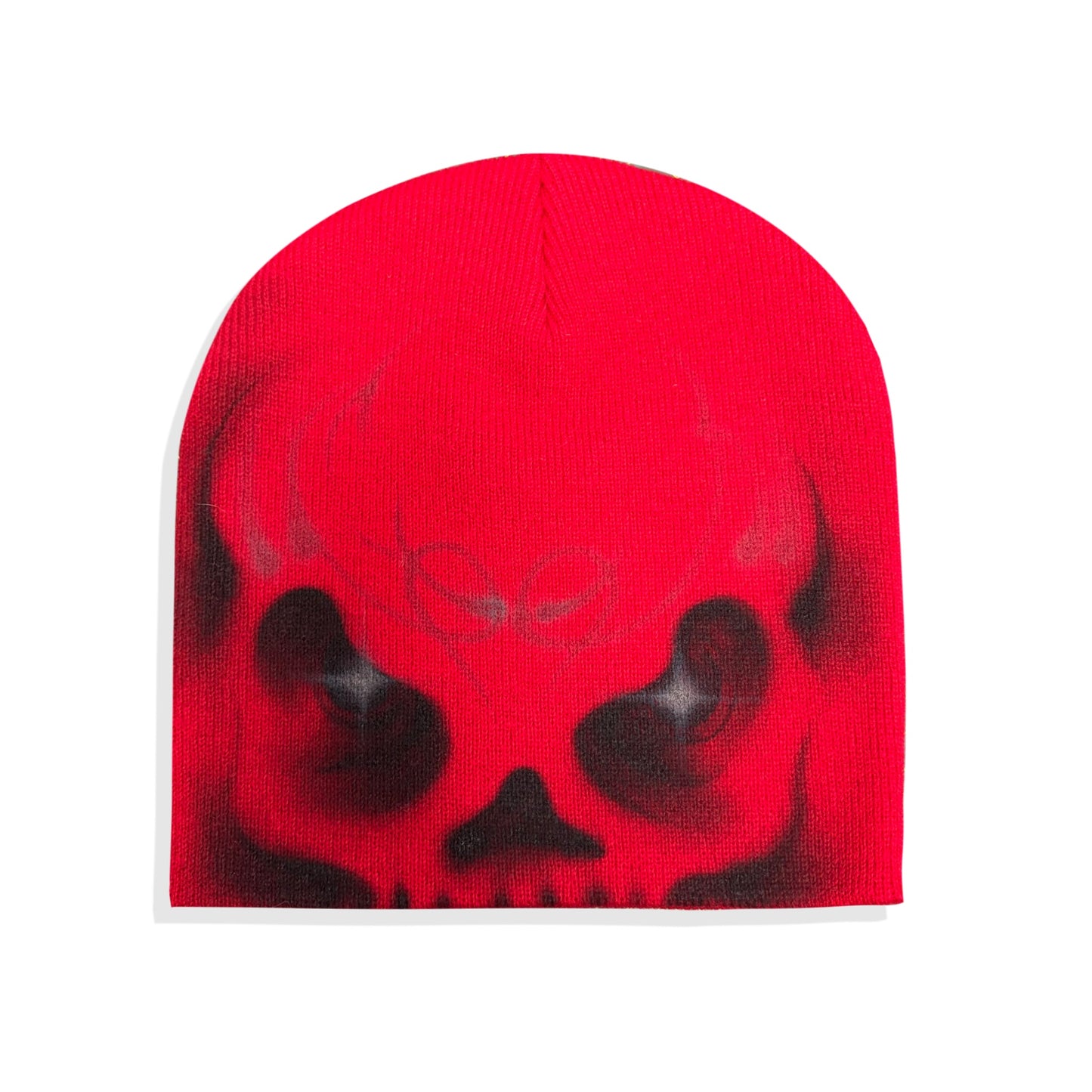red knit skull beanie