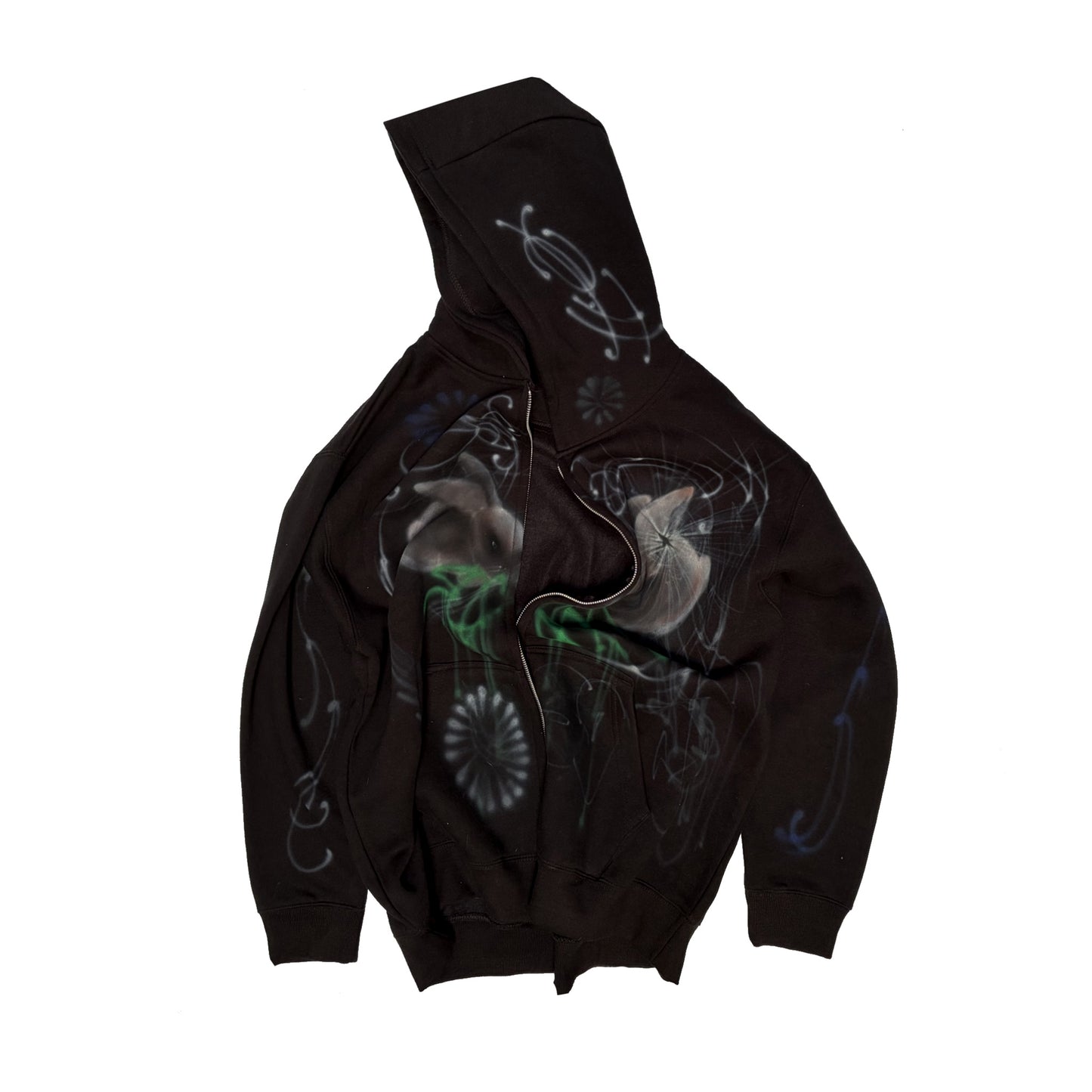 bunny+broken glass zip-up