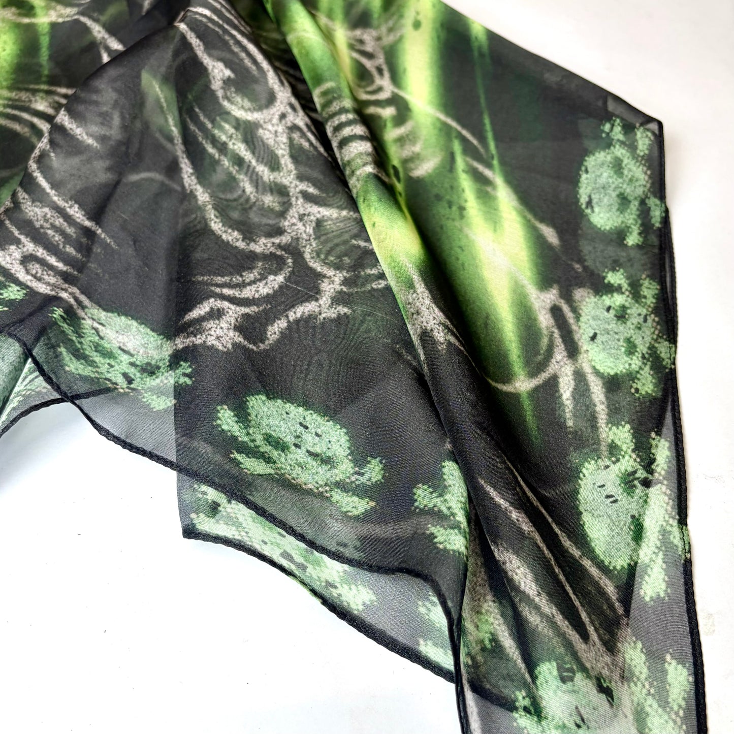 GREEN NEON SILK SCARF