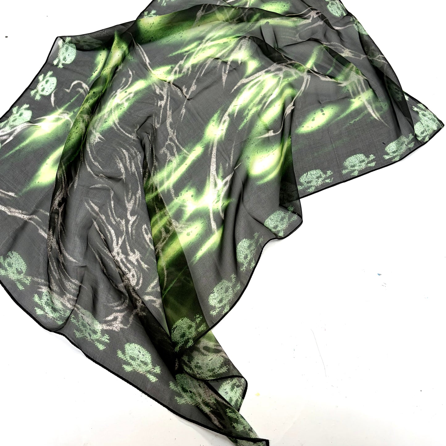 GREEN NEON SILK SCARF