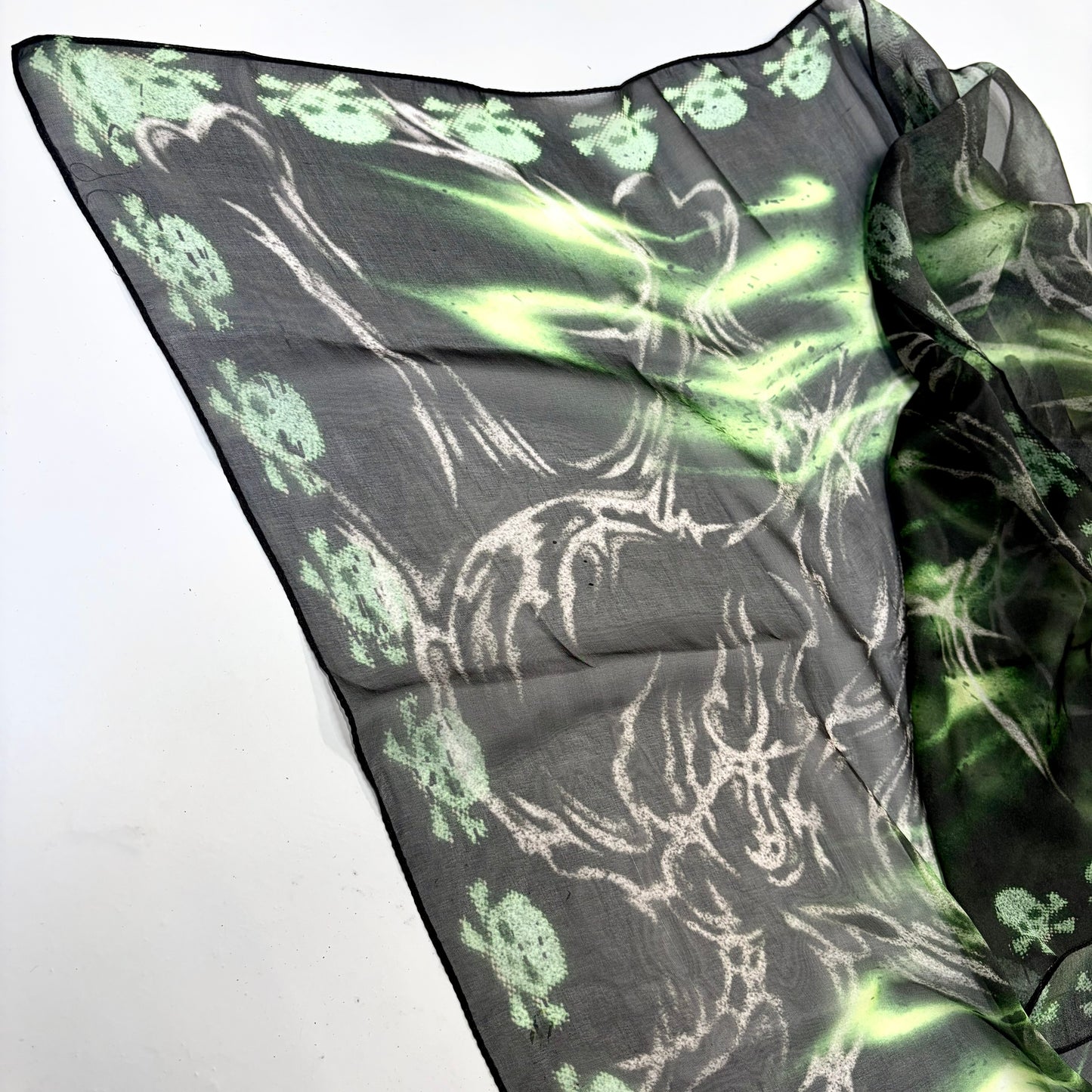GREEN NEON SILK SCARF