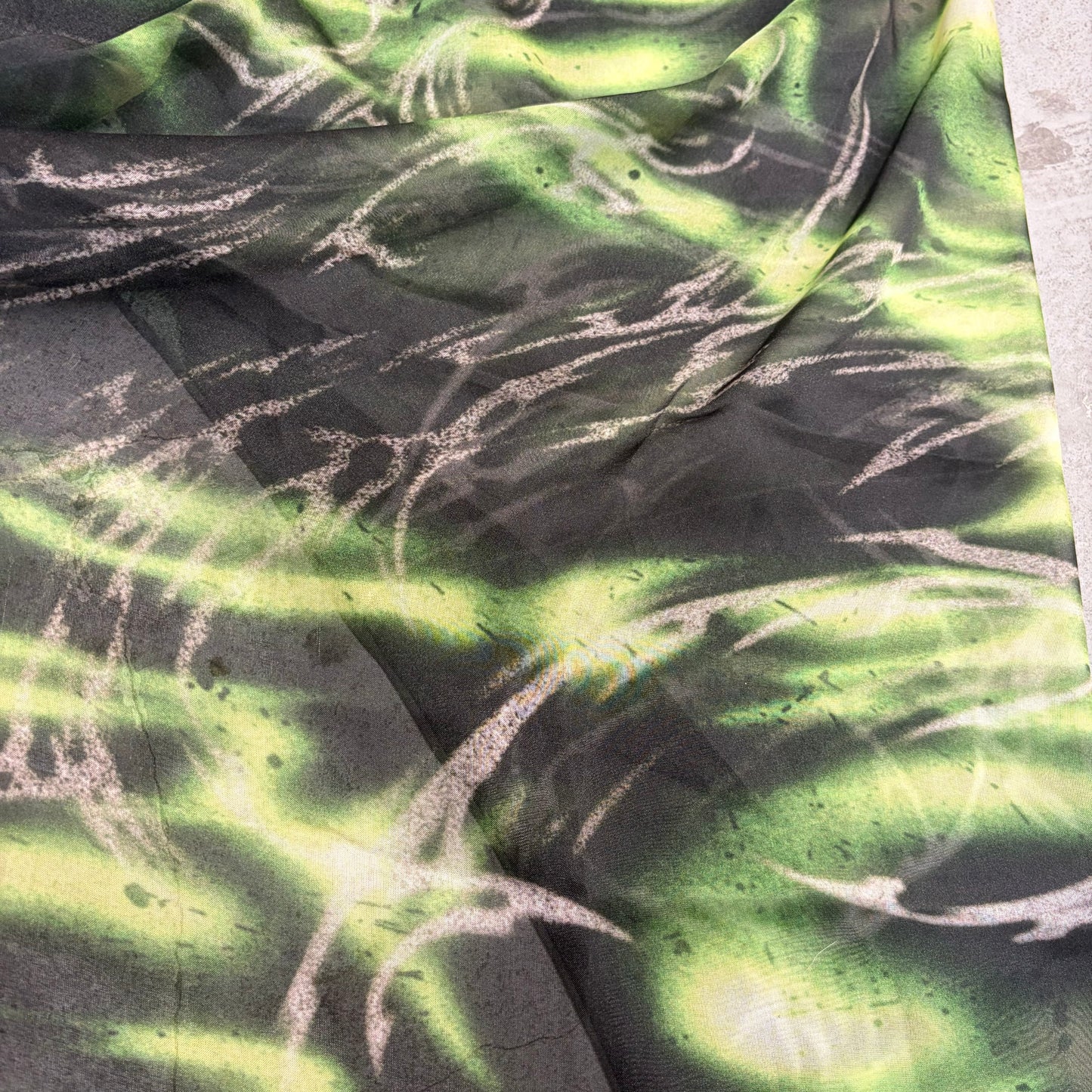 GREEN NEON SILK SCARF