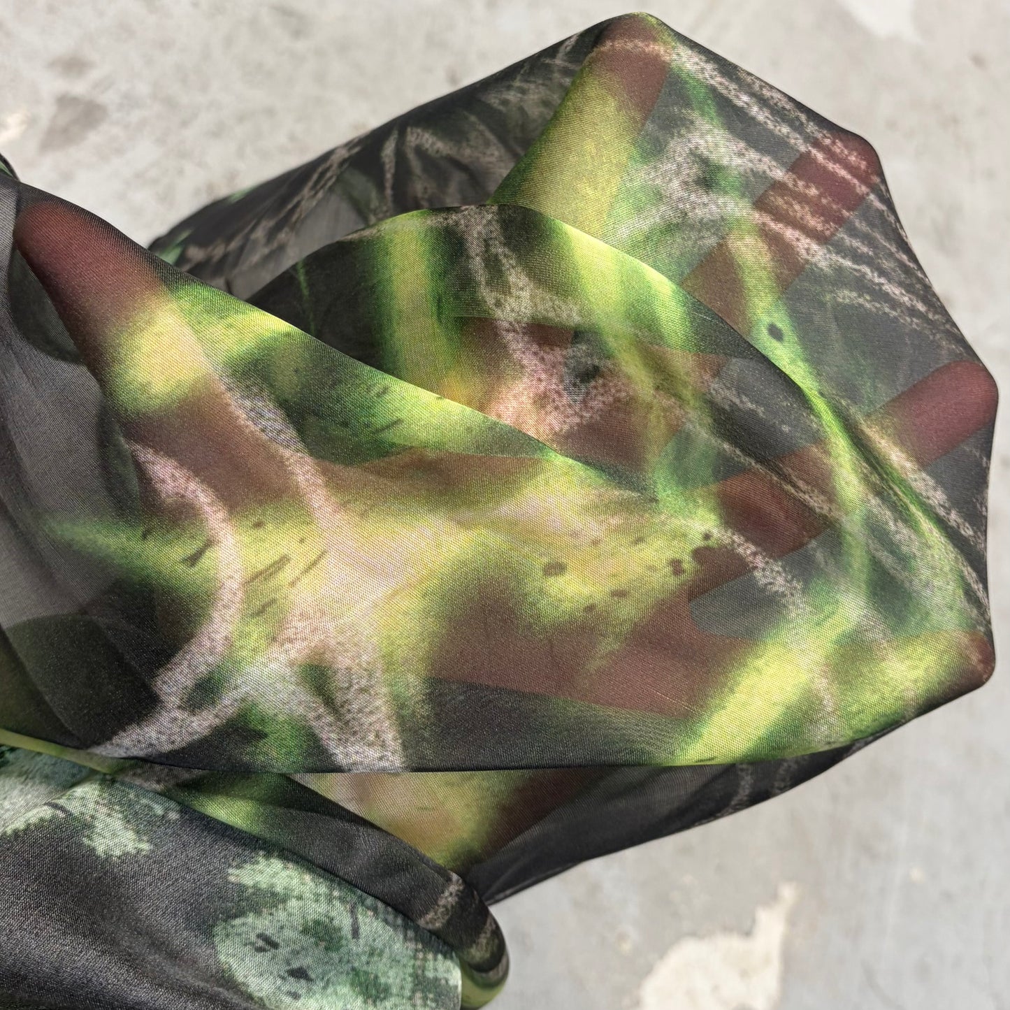 GREEN NEON SILK SCARF
