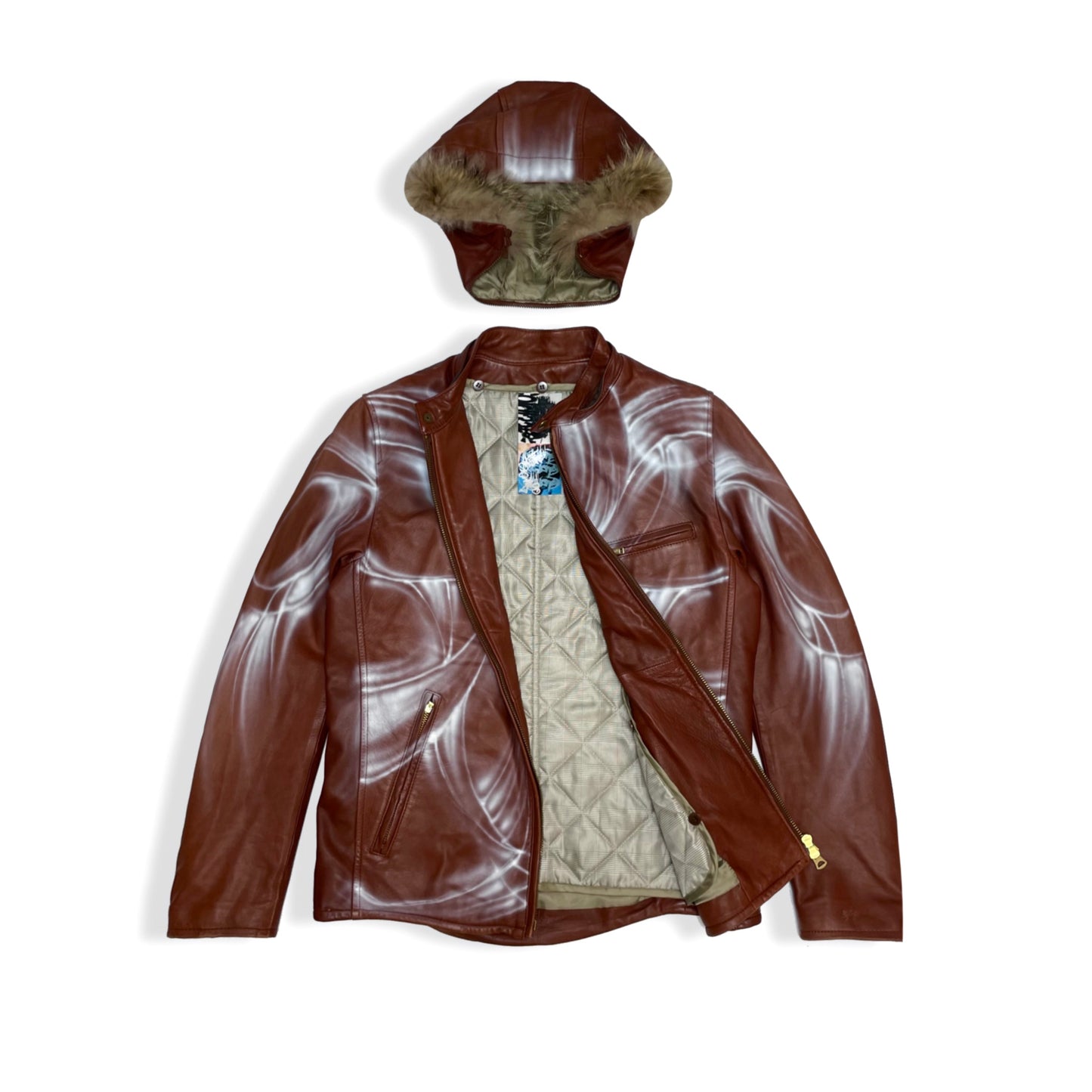 "white thorns" leather jacket