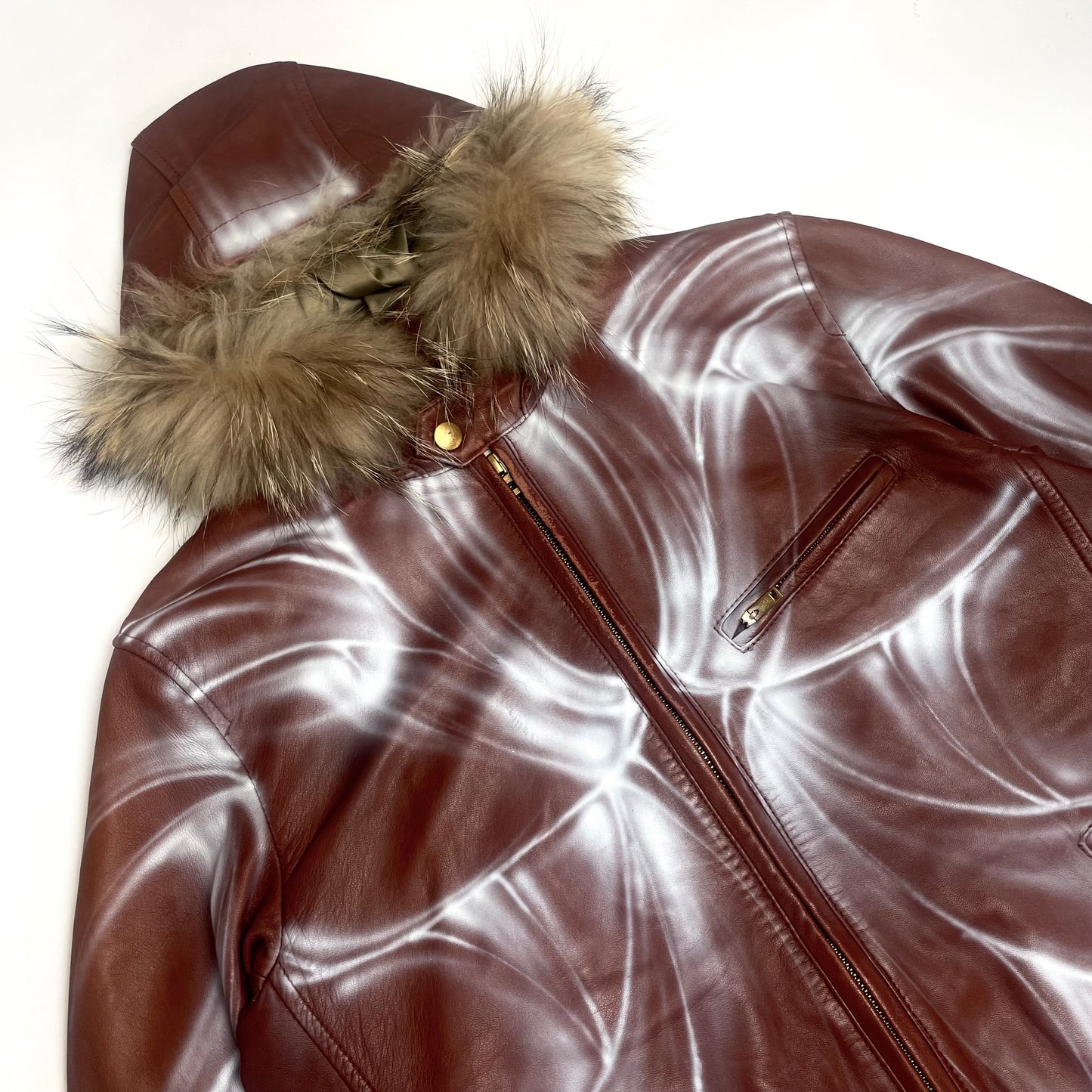"white thorns" leather jacket