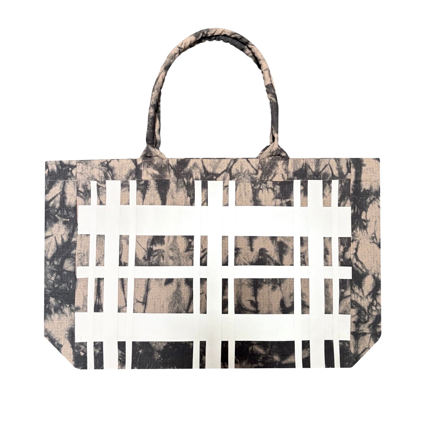 reflective tartan tote